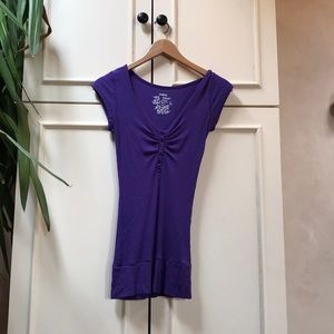 Purple T-shirt with buttons down